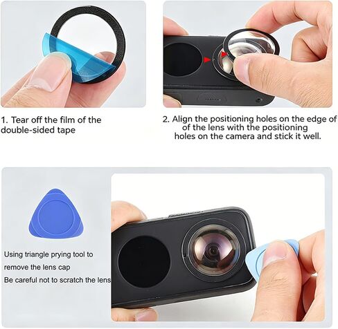 Lens Guards for Insta360 One X2, Dual Sticky Lens Protector Case PC Protective Lens Cover Action Camera Accessories [X2] in Saudi Arabia