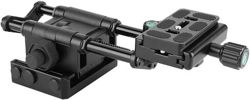 VM - 10 Macro Camera Slider, DSLR Focusing Rail with Aluminum Alloy Build, 65mm Forward Backward Adjustment, Dual 1/4 and 3/8 Screw Holes for Macro Photography in Kuwait