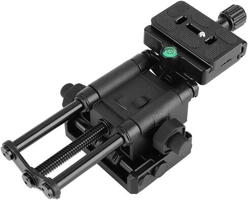 VM - 10 Macro Camera Slider, DSLR Focusing Rail with Aluminum Alloy Build, 65mm Forward Backward Adjustment, Dual 1/4 and 3/8 Screw Holes for Macro Photography in Kuwait