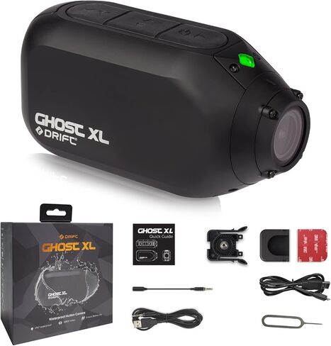 Drift Ghost XL 9 Hour Battery Action Camera, 1080P IPX7 Waterproof Helmet Camera, WiFi Remote Control Sport Cameras Wearable for Vlog Motorcycle Bicycle Cam in Saudi Arabia