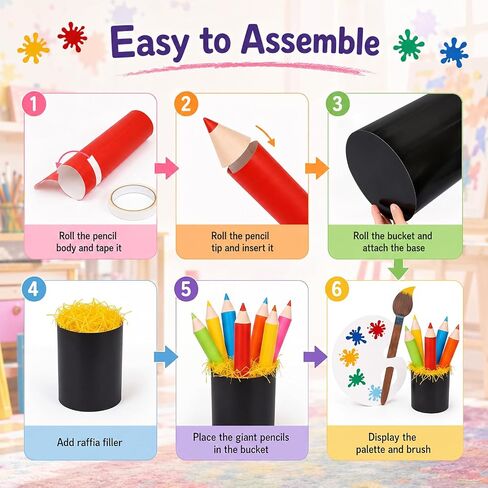 16 Pcs Large Art Classroom Decor Art Party Decorations | Large Paint Palette and Paint Brush Design, Color Pencils, Art Room Bulletin Board Supplies, Back to School Teacher Supplies in Saudi Arabia