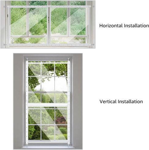 beeNbkks Clear Pet Window Guard, 29" Tall Acrylic Safety Barrier | No-Drill Pressure Mounted Transparent Window Barrier Fits 32"-62" Wide Openings, Safe Sunbathing Spot for Cats and Dogs in Saudi Arabia