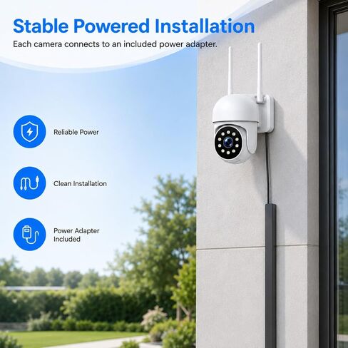 Camcamp Wireless Security Camera System with 10 Inch Monitor, 8 PTZ Cameras | 1080P Cameras, No WiFi Needed for Local Recording, 500GB Storage, No Monthly Fee, 24/7 Loop Record, Expandable to 10, Alexa in Kuwait