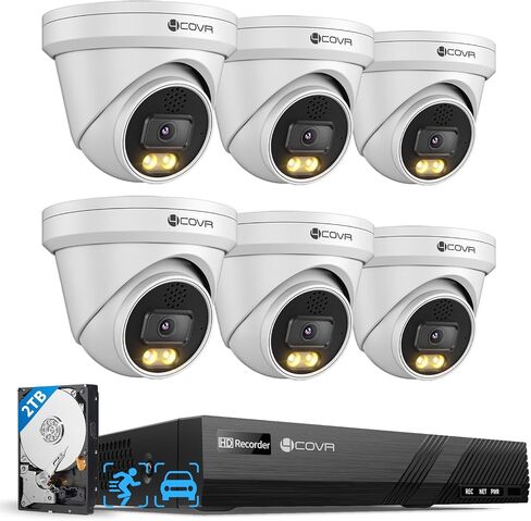 4COVR 4K PoE Security Camera System 16 Channel with 4TB HDD, LY97KA8M1612 | 2-Way Talk & Color Night Vision, AI Smart Detection, NVR Surveillance for Business, 12X 8MP Commercial Dome IP Camera IP67 in Saudi Arabia