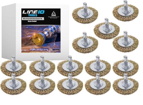 3pk 4-Inch Large Wire Wheel Brush Drill Impact Driver Attachment Circular Round Brass Coated Steel Grill Cleaning Heavy Duty Scrubbing Paint Rust Removal Deburring Metal 1/4" Hex Shank in Saudi Arabia