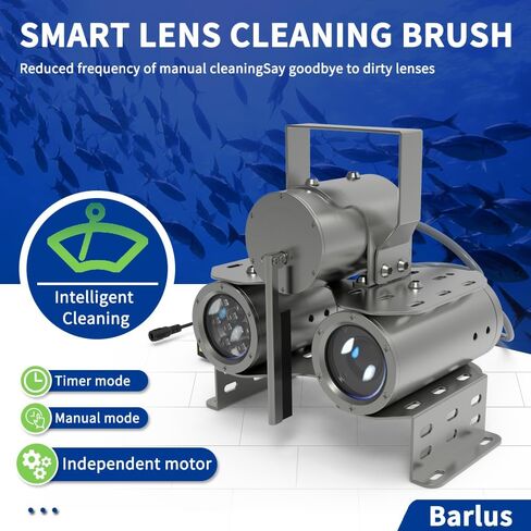 4MP HD 90FPS Electric Focus Underwater Viewing Camera with Lens Cleaning Brush Independent Lighting for Aquaculture, Marine IP Monitoring Camera with 32ft Cable (MP, 4) in Saudi Arabia