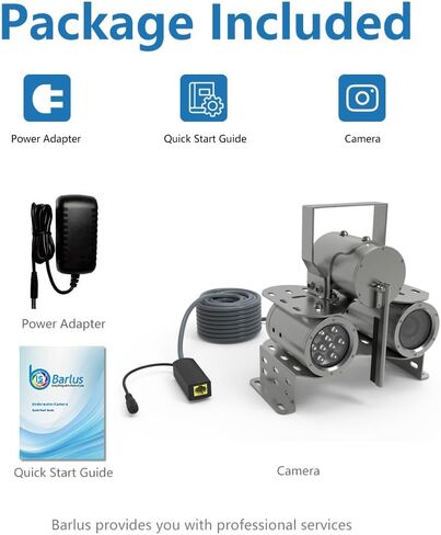 4MP HD 90FPS Electric Focus Underwater Viewing Camera with Lens Cleaning Brush Independent Lighting for Aquaculture, Marine IP Monitoring Camera with 32ft Cable (MP, 4) in Saudi Arabia