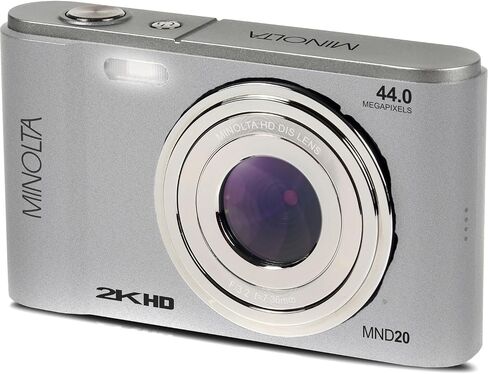 Minolta MND20 44MP Digital Camera – 2.7K Ultra HD Video, 16X Digital Zoom, Anti-Shake Stabilization, Time Lapse, Face Detection, 2.9-inch LCD Display – Lightweight Compact Camera (Silver) (Renewed) in Saudi Arabia