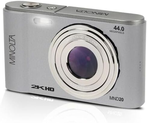 Minolta MND20 44MP Digital Camera – 2.7K Ultra HD Video, 16X Digital Zoom, Anti-Shake Stabilization, Time Lapse, Face Detection, 2.9-inch LCD Display – Lightweight Compact Camera (Silver) (Renewed) in Saudi Arabia