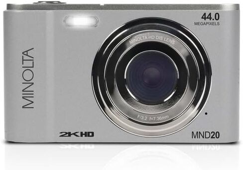 Minolta MND20 44MP Digital Camera – 2.7K Ultra HD Video, 16X Digital Zoom, Anti-Shake Stabilization, Time Lapse, Face Detection, 2.9-inch LCD Display – Lightweight Compact Camera (Silver) (Renewed) in Saudi Arabia