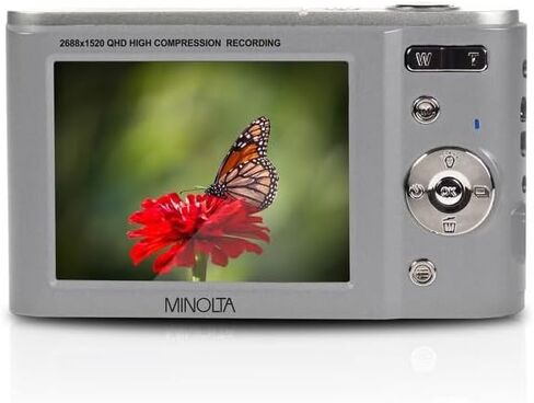 Minolta MND20 44MP Digital Camera – 2.7K Ultra HD Video, 16X Digital Zoom, Anti-Shake Stabilization, Time Lapse, Face Detection, 2.9-inch LCD Display – Lightweight Compact Camera (Silver) (Renewed) in Saudi Arabia