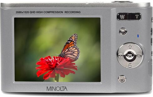Minolta MND20 44MP Digital Camera – 2.7K Ultra HD Video, 16X Digital Zoom, Anti-Shake Stabilization, Time Lapse, Face Detection, 2.9-inch LCD Display – Lightweight Compact Camera (Silver) (Renewed) in Saudi Arabia