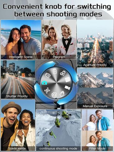 8K Digital Camera, 64MP Cameras for Photography with 3" Flip Screen, 16X Zoom, WiFi & Autofocus, Vlogging Camera for YouTube, Includes 64GB Card & 2 Batteries in Kuwait