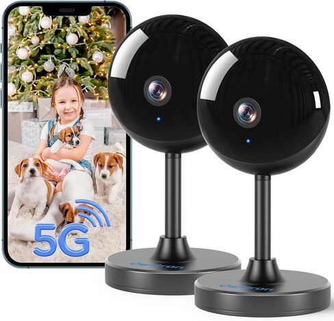 owltron Indoor Security Camera 4MP, 2 Pack 2.4GHz&5G Dual Band WiFi Home Cameras for Baby Monitor Elderly/Dog/Pet/Nanny Cam with Phone app, 24/7 Cloud&SD Card Storage, 2-Way Audio, Works with Alexa in Saudi Arabia