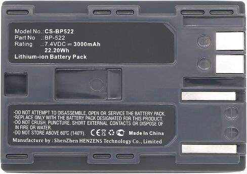 ALLC Replacement Battery for Canon BP-522,PN:BP-522,3000mAh in Kuwait