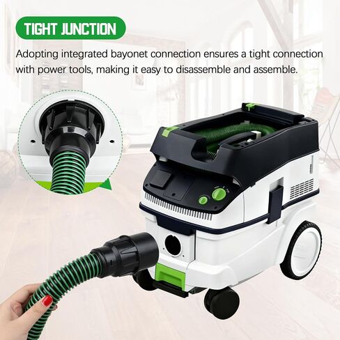5M Anti-Static D27/32 TPU Dust Extractor Hose for Festool CT Vacuums,Green | Fits CT 15/25/26/36/48 MINI & MIDI, Wear-Resistant TPU Construction,for Woodworking, Renovation & DIY Projects in Kuwait