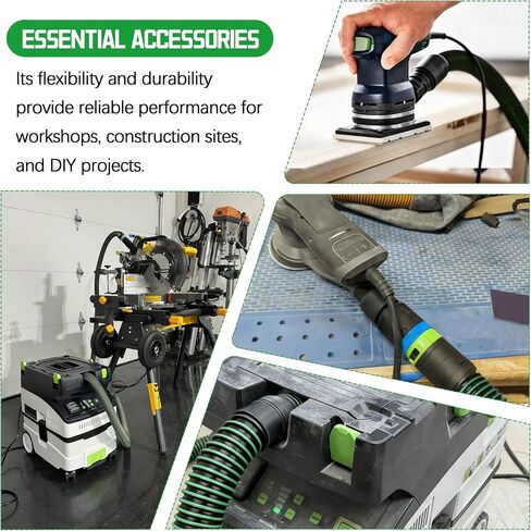 5M Anti-Static D27/32 TPU Dust Extractor Hose for Festool CT Vacuums,Green | Fits CT 15/25/26/36/48 MINI & MIDI, Wear-Resistant TPU Construction,for Woodworking, Renovation & DIY Projects in Kuwait