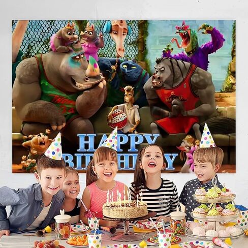 Background Goat Birthday Decorations, Goat Happy Birthday Banner Backdrop for Birthday Party Supplies (5x3ft) in Kuwait