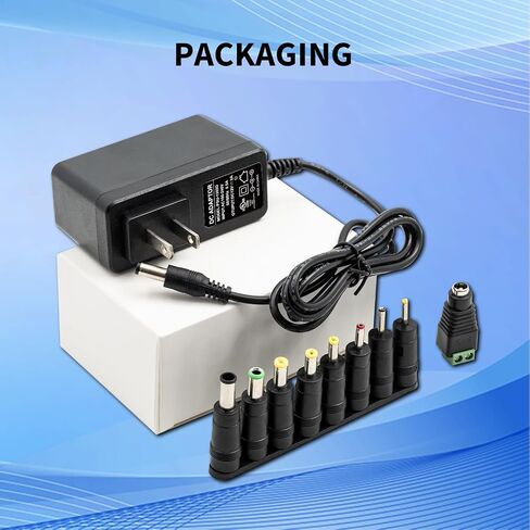 UL Listed 12V 2A AC/DC Adapter Power Supply | 9 Tips for LED Strip Lights, CCTV Cameras, GPS, Routers, 100-240V 50/60Hz Input, 4 ft DC Cord, 2000mA in Saudi Arabia
