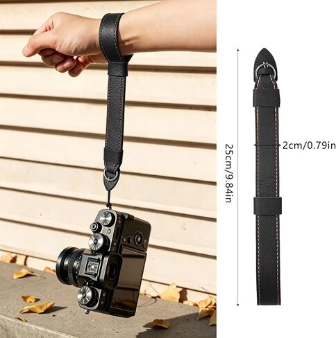 Camera Wrist Stra - Camera Straps for Photographers, Quick Release Strap | Adjustable Camera Hand Strap with Safer Connector for DSLR SLR Mirrorless Cameras (Black) in Kuwait