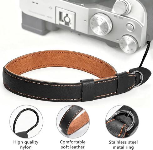 Camera Wrist Stra - Camera Straps for Photographers, Quick Release Strap | Adjustable Camera Hand Strap with Safer Connector for DSLR SLR Mirrorless Cameras (Black) in Kuwait