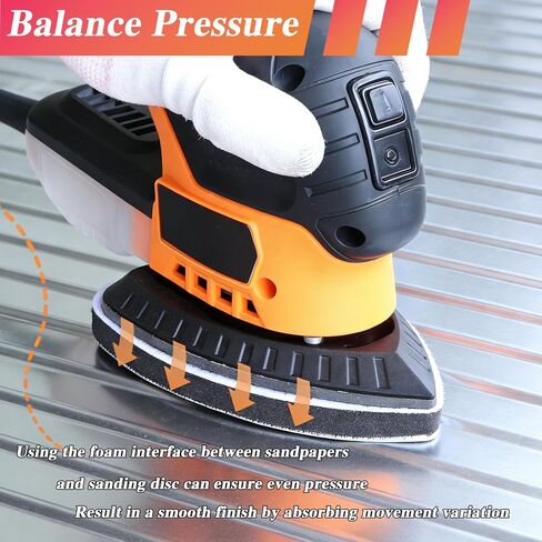 33pcs Sand Paper Mouse Sander Sandpaper 60-1500 Grits with 2pcs Detail Sander Paper Interface Pad Hook and Loop Triangle Sanding Pads with 5 Holes for 140mm Sanding Machine in Saudi Arabia