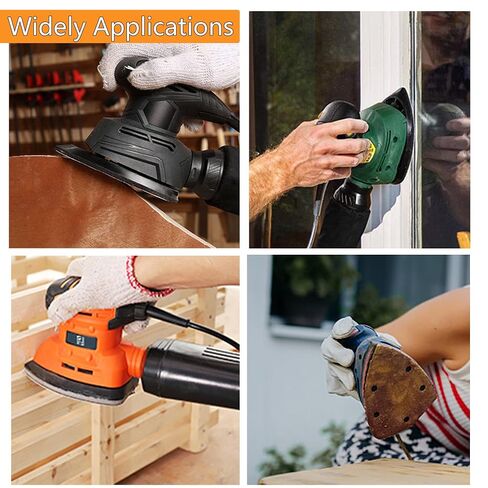 33pcs Sand Paper Mouse Sander Sandpaper 60-1500 Grits with 2pcs Detail Sander Paper Interface Pad Hook and Loop Triangle Sanding Pads with 5 Holes for 140mm Sanding Machine in Saudi Arabia