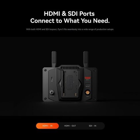 Hollyland Pyro 5 Wireless Video Transmitter and Receiver with 5.5 Inch Camera Field Monitor, 1500nit, 1312 ft, HDMI, SDI, RTMP (Bundle) in Saudi Arabia