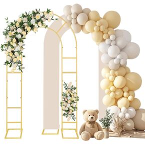U-Shaped Arch Backdrop Stand with Backdrop Cover, 7.2FT Balloon Arch Stand | Party arch stands for valentines day, wedding, birthday, baby shower, bridal shower garden & balloon decor in Kuwait