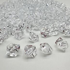 160PCS Fake Ice Cubes, 25 x 18 mm Acrylic Vase Fillers,Plastic Crushed Ice for Centerpiece Table Decorations,Table Scatter, Wedding Decoration, Photography Props in Saudi Arabia