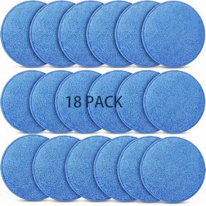 18 Pack Microfiber Wax Applicator Pads, 5 Inch Foam Car Detailing Pads for Buffing, Polishing, Tire Shine and Cleaning, Blue Microfiber Sponges in Kuwait