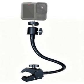 30cm Gooseneck Clamp Camera Mount with 1/4" Screw and 360° Ball Head, Flexible Clip Mount for Handlebar, Desk, Tube, Cross Bar – Compatible with GoPro, Ring, Google Nest, Wyze, Arlo in Saudi Arabia