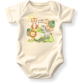 Jungle Party Animals Baby Bodysuit Jungle Tshirt for Kids Tee Cute Animal Outfit for Baby Boy Birthday Gift in Saudi Arabia