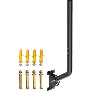 28" Universal Antenna Pole Mount, 160° Adjustable Mounting Bracket | 430 Stainless Steel J-Pole Mount for Cell Phone Signal Booster, TV Antennas, Weather Station – WeatherProof 1.38" OD, Silver in Kuwait