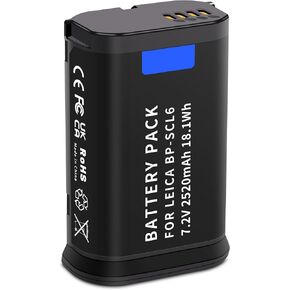 BP-SCL6 Battery Compatible for Leica Q2 Q3 SL2 SL2S Model Number 19 531 | LC-SCL6, BP-SCL6, Upgrade Camera Batteries Capacity 7.2V 2520MAH/18.1Wh Batteries in Kuwait