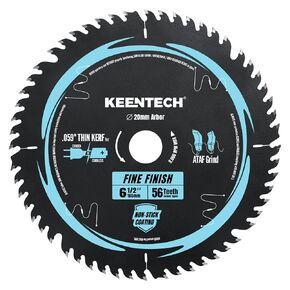 6-1/2" 56T 20mm ATAF Saw Blade for Track/Plunge, 1.5mm TCT Wood/MDF/Lam | Broad compatibility, no-sanding finish, saves wood & battery, extra wear-resistant, anti-stick smooth in Kuwait