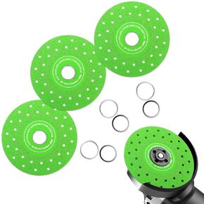 3 Pack Tile Cutter Saw Blade for 4-1/2" Angle Grinder, Multi-Pore Flat Cutting Diamond Disc Wheel Blade Thin 115mm for Grinding Jade, Crystal, Wine Bottles, Tile,Ceramic, Granite, Marble and Glass in Saudi Arabia