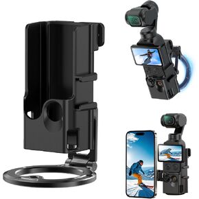 Magnetic Mount Stand for DJI Osmo Pocket 3/4/4P Accessories | Multi-Angle Adjustable Expansion Phone Bracket w 1/4 Hole & Cold Shoe/GoPro Mount, for Vlog Live Stream Outdoor Shooting in Kuwait