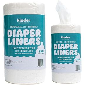 Kinder Cloth Diapers Unscented Diaper Liners, Fragrance-Free, Chlorine Free, One Size, 200 Liners (2 Rolls of 100 Sheets) in Saudi Arabia