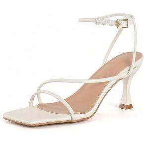 Stilettos Strappy Heels for Women Kitten Heel Summer Heeled Sandals Square Toe Party Wedding Dress Pumps Shoes in Kuwait