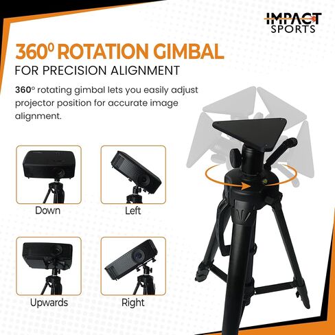 Adjustable Projector Tripod Stand for Golf Simulators | Adjustable 18–45 in height, 360° rotating gimbal, stable tripod base, compatible with short-throw projectors in Kuwait