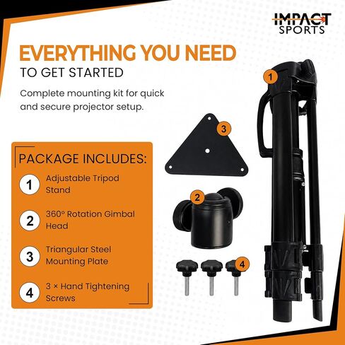 Adjustable Projector Tripod Stand for Golf Simulators | Adjustable 18–45 in height, 360° rotating gimbal, stable tripod base, compatible with short-throw projectors in Kuwait
