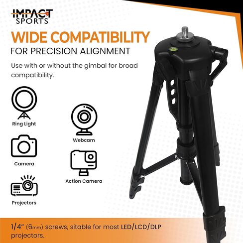 Adjustable Projector Tripod Stand for Golf Simulators | Adjustable 18–45 in height, 360° rotating gimbal, stable tripod base, compatible with short-throw projectors in Kuwait