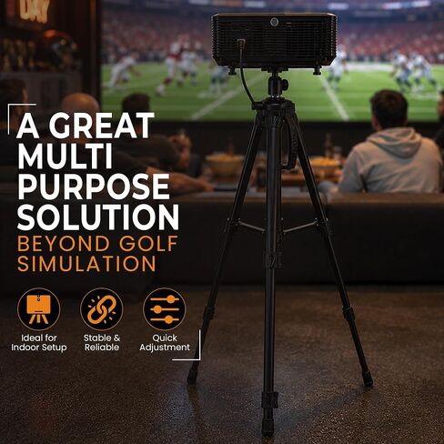 Adjustable Projector Tripod Stand for Golf Simulators | Adjustable 18–45 in height, 360° rotating gimbal, stable tripod base, compatible with short-throw projectors in Kuwait