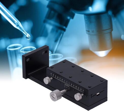 Manual Slide Stage for Fine Tuning Z-Axis, Gear-Type Knob Control Trimming Platform, 40x90mm Sliding Table, Aluminum Alloy Construction, for Optical Equipment in Saudi Arabia