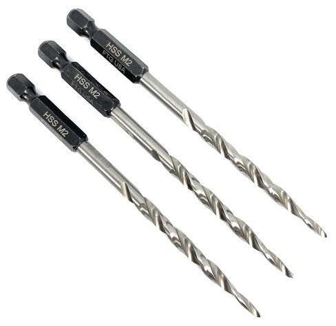 FTG USA 3 Pc #10 3/16" Replacement Tapered Drill Bit Only All Same Size Set | Wood Countersink Replacement: 3 Pc HSS M2 tapered drill bits for woodworking countersink tools. 1/4" hex shank. No cutter in Saudi Arabia