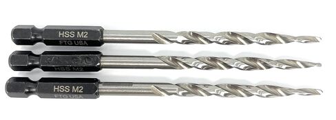 FTG USA 3 Pc #10 3/16" Replacement Tapered Drill Bit Only All Same Size Set | Wood Countersink Replacement: 3 Pc HSS M2 tapered drill bits for woodworking countersink tools. 1/4" hex shank. No cutter in Saudi Arabia