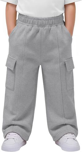 طفل رضيع Sweatpant السراويل البضائع | سروال موحد للأطفال الأولاد، بنطلون رياضي فضفاض، بنطلون كارجو مع جيوب، خصر مرن، المشي لمسافات طويلة في المدرسة، 18 م - 5 طن in Kuwait