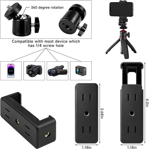 30Pack Camera Tripod Screw Mount Kit, 1/4" & 3/8" Camera Screw Adapter | with Ball Head, Cold Shoe Mount, Phone Clamp, Flash Hot Shoe Adapter for Camera, Tripod, Ring Light, Mic & LED Video Light in Saudi Arabia
