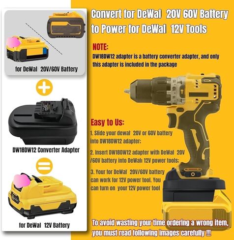 for Dewalt 20V to 12V Adapter Battery,for Dewalt 10.8V 12V Cordless Power Tools in Saudi Arabia